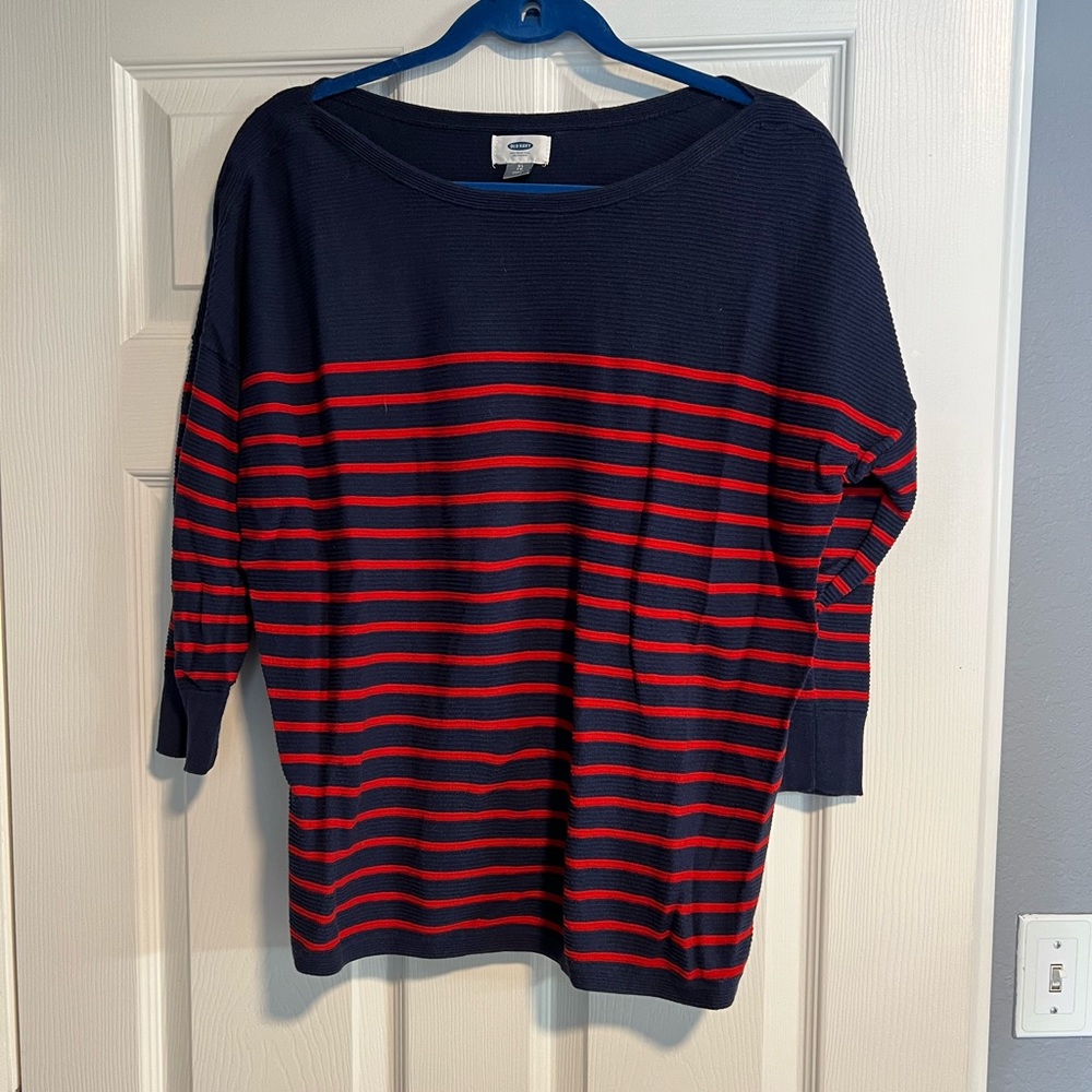 Old Navy Stripped Sweater in Navy and Red. Size XL.